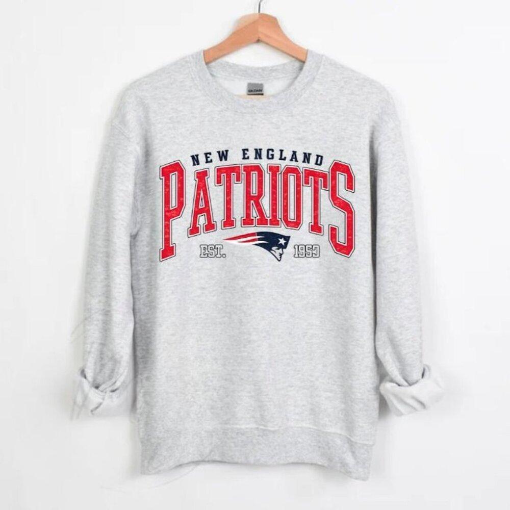 New England Football Inspired Sweatshirt, Retro Game Day Graphic Crewneck